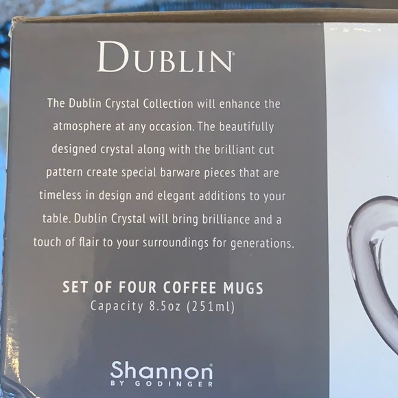 DUBLIN Dining Dublin Collection Set Of Four Coffe Mugs New Crystal